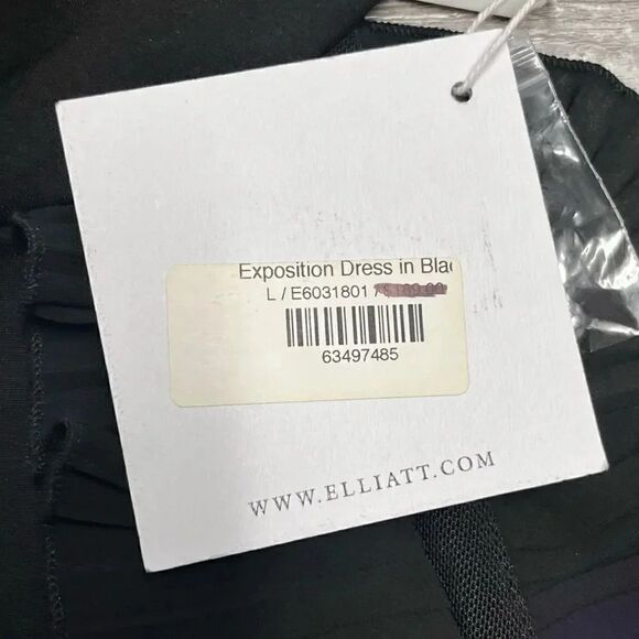 NWT ELLIATT X REVOLVE black exposition black HIGH LOW black halter mini dress - Picture 9 of 9